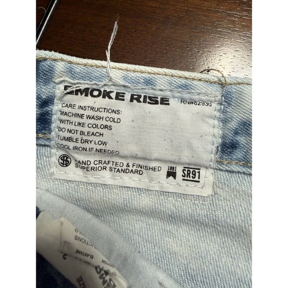 (2) Pair- Smoke Rise Painted Graffiti Distressed Y2K Denim Shorts Streetwear Cut - Picture 14 of 16